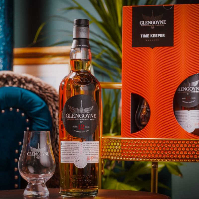 GLENGOYNE Distillati 70 cl Whisky Glengoyne 12 Year Old Time Keeper Gift Pack with Glass