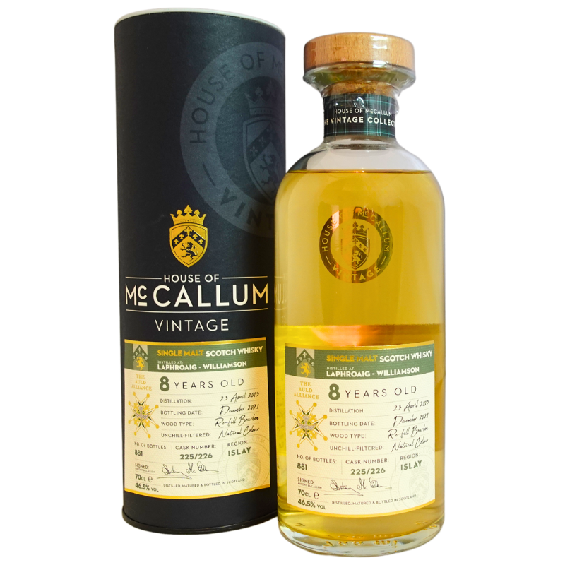 HOUSE OF McCALLUM Distillati 70 cl Whisky Single Malt Scotch Laphroaig Williamson 8 years Old