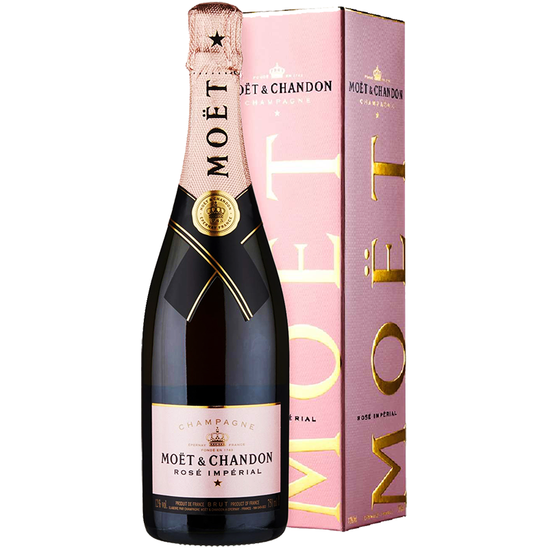 MOET ET CHANDON Spumanti 75 cl Champagne AOC Brut Rosé Impérial Moët &amp; Chandon con Giftbox