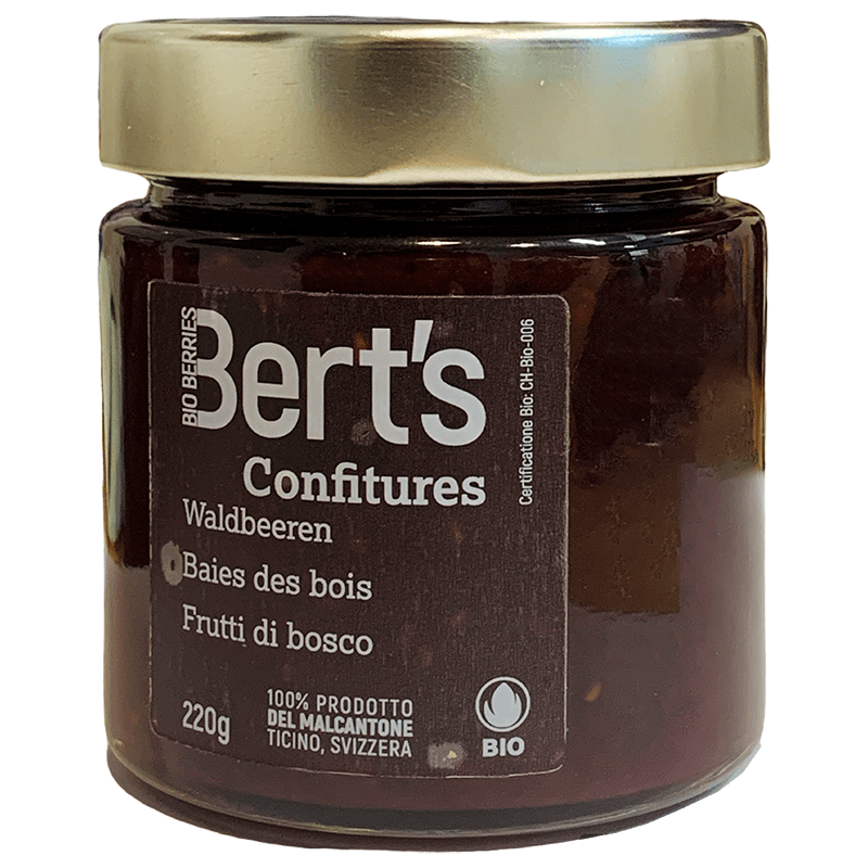 BERT'S BERRIES Food Frutti di Bosco / 220 G Confettura Ticinese BIO Suisse