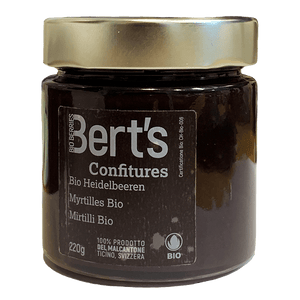 BERT'S BERRIES Food Mirtilli / 220 G Confettura Ticinese BIO Suisse