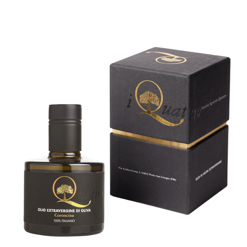 I QUATTRO Condimenti 4 x 25 cl I Quattro BOX Olio Extravergine di Oliva