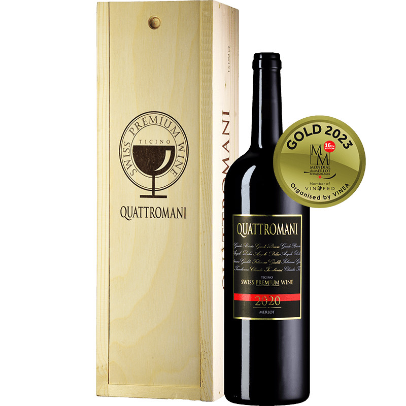 SWISS PREMIUM WINE Rossi 150 cl / 2020 Quattromani Merlot Cuvée TI DOC