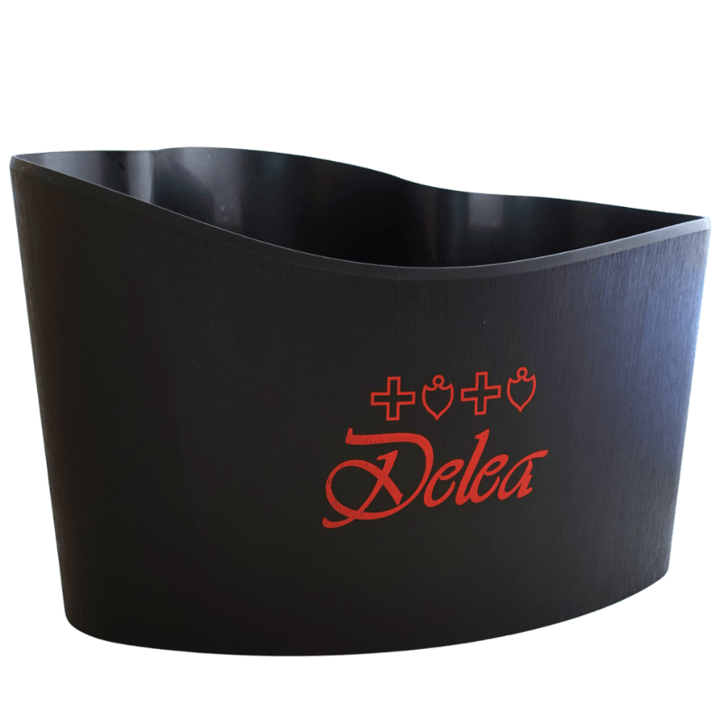 Spumantiera nera con logo Delea-DELEA