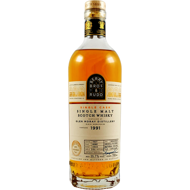 BERRYS OWN SELECTION Distillati 70 cl / 1991 Whisky Glen Moray Glen Moray BR 1991 Cask #7837