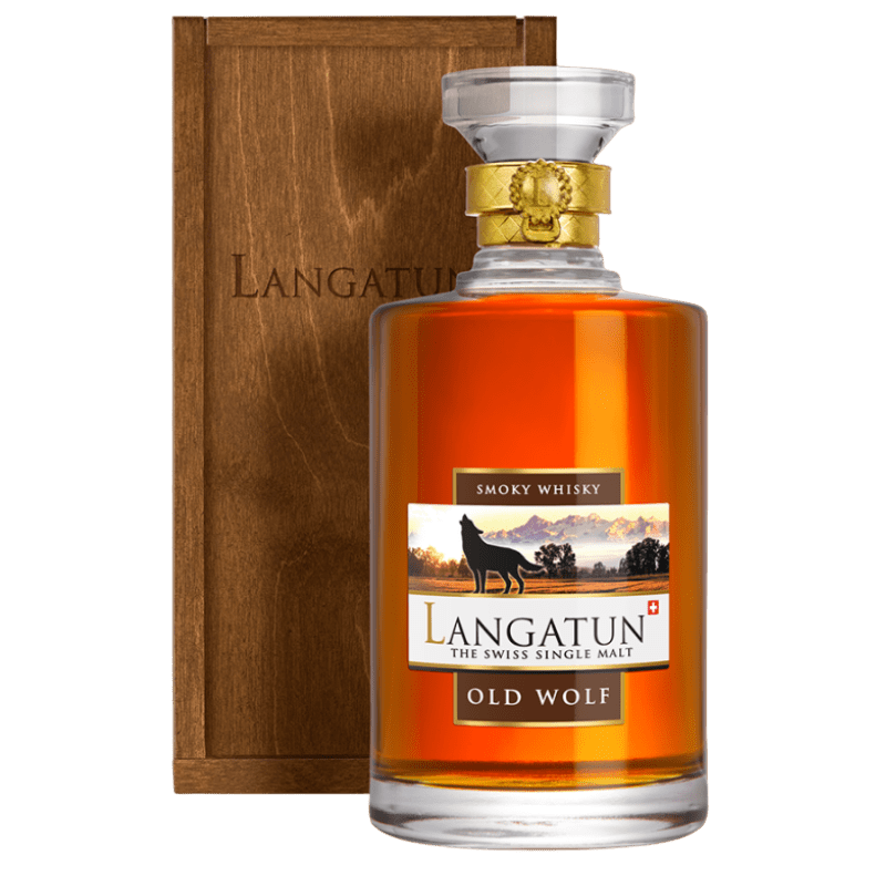 LANGATUN Distillati 50 cl Whisky Old Wolf Smoky mit Holzbox
