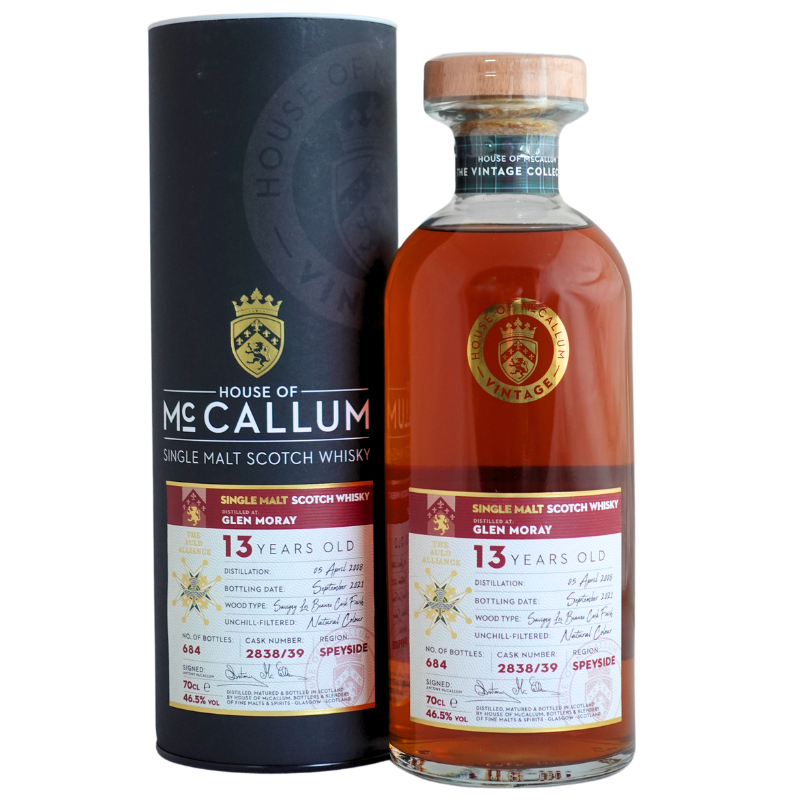 HOUSE OF McCALLUM Distillati 70 cl Whisky Single Malt Scotch Glen Moray 13 Years Old